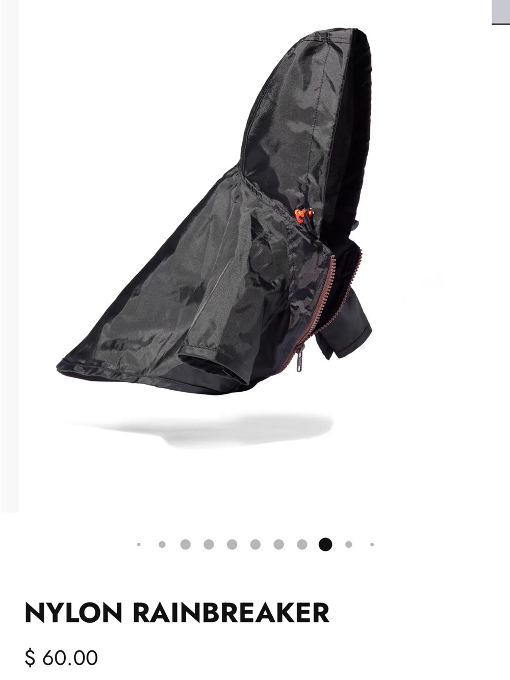 Wagwear Nylon Rainbreaker Hooded Jacket in Black - Size 8